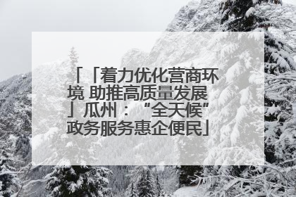「着力优化营商环境 助推高质量发展」瓜州：“全天候”政务服务惠企便民